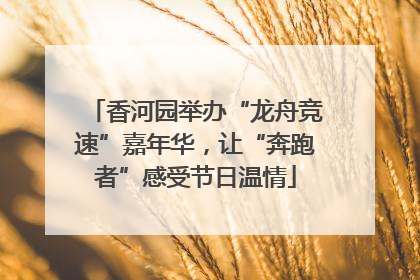 香河园举办“龙舟竞速”嘉年华，让“奔跑者”感受节日温情