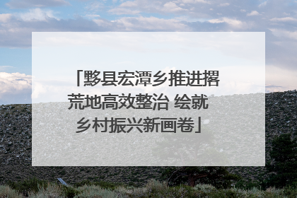 黟县宏潭乡推进撂荒地高效整治 绘就乡村振兴新画卷