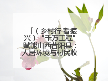 （乡村行·看振兴）“千万工程”赋能山西昔阳县：人居环境与村民收入“双提升”