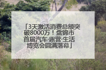3天激活消费总额突破8000万！盘锦市首届汽车·露营·生活博览会圆满落幕