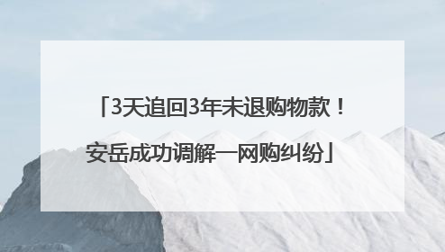 3天追回3年未退购物款！安岳成功调解一网购纠纷