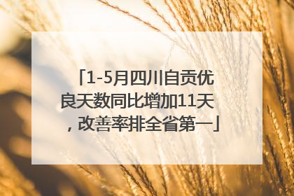1-5月四川自贡优良天数同比增加11天，改善率排全省第一