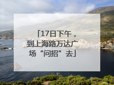 17日下午，到上海路万达广场“问招”去