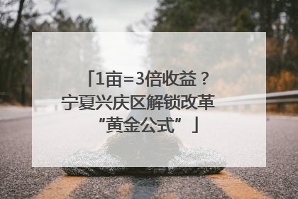 1亩=3倍收益？宁夏兴庆区解锁改革“黄金公式”