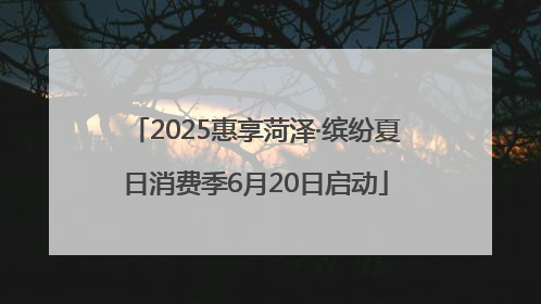 2025惠享菏泽·缤纷夏日消费季6月20日启动