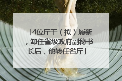 4位厅干（拟）履新，卸任省级政府副秘书长后，他转任省厅