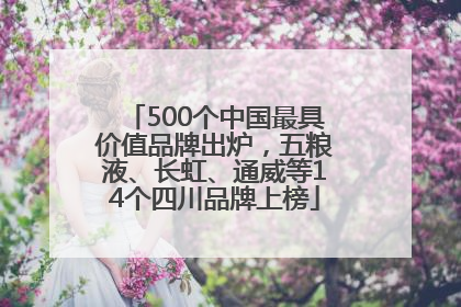 500个中国最具价值品牌出炉，五粮液、长虹、通威等14个四川品牌上榜