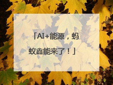 AI+能源，蚂蚁鑫能来了！
