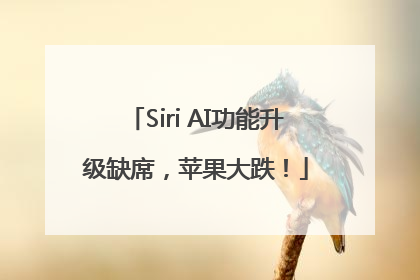 Siri AI功能升级缺席，苹果大跌！
